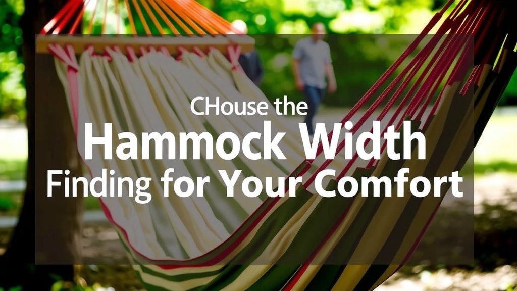Choosing the Right Hammock Width for Your Comfort