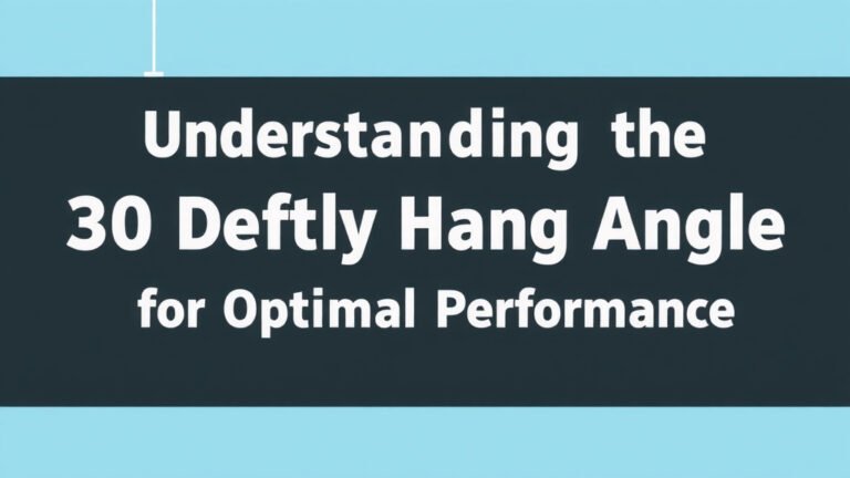 Understanding the 30 Degree Hang Angle for Optimal Performance