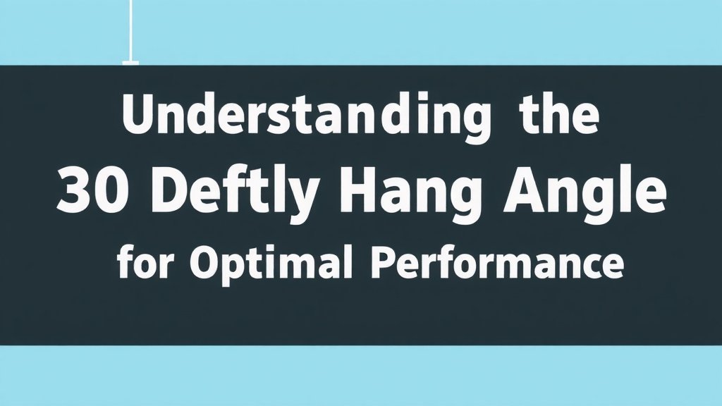 Understanding the 30 Degree Hang Angle for Optimal Performance