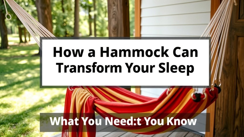 How a Hammock Can Transform Your Sleep